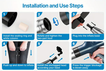 High-Pressure Air Drain Blaster with Real-Time Pressure Indicator – Stainless Steel Toilet Plunger & Sink Drain Unclogger