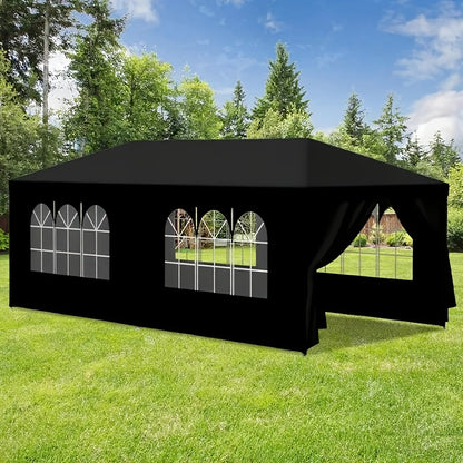 Party Tent 10x20 Outdoor Canopy Gazebo 6 Removable Sidewalls Wedding for Garden, Patio and Yard Use