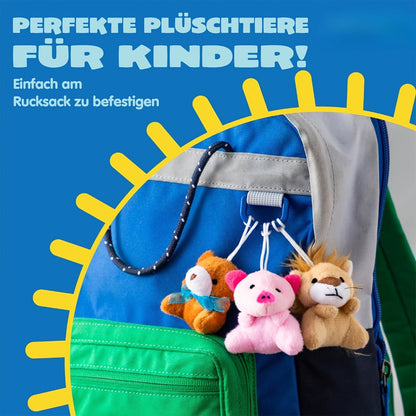 36 Pack Mini Stuffed Animals Bulk, 3 Inch Animal Plush Toys with Keychain 36 Unique Designs