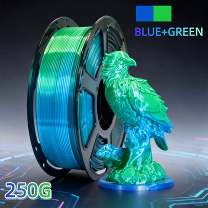 Dual Color PLA Filament 1.75mm 250g Vacuum Packed – Neatly Wound High Precision ±0.02mm Smooth Printing Two-Tone Gradient 3D Printer
