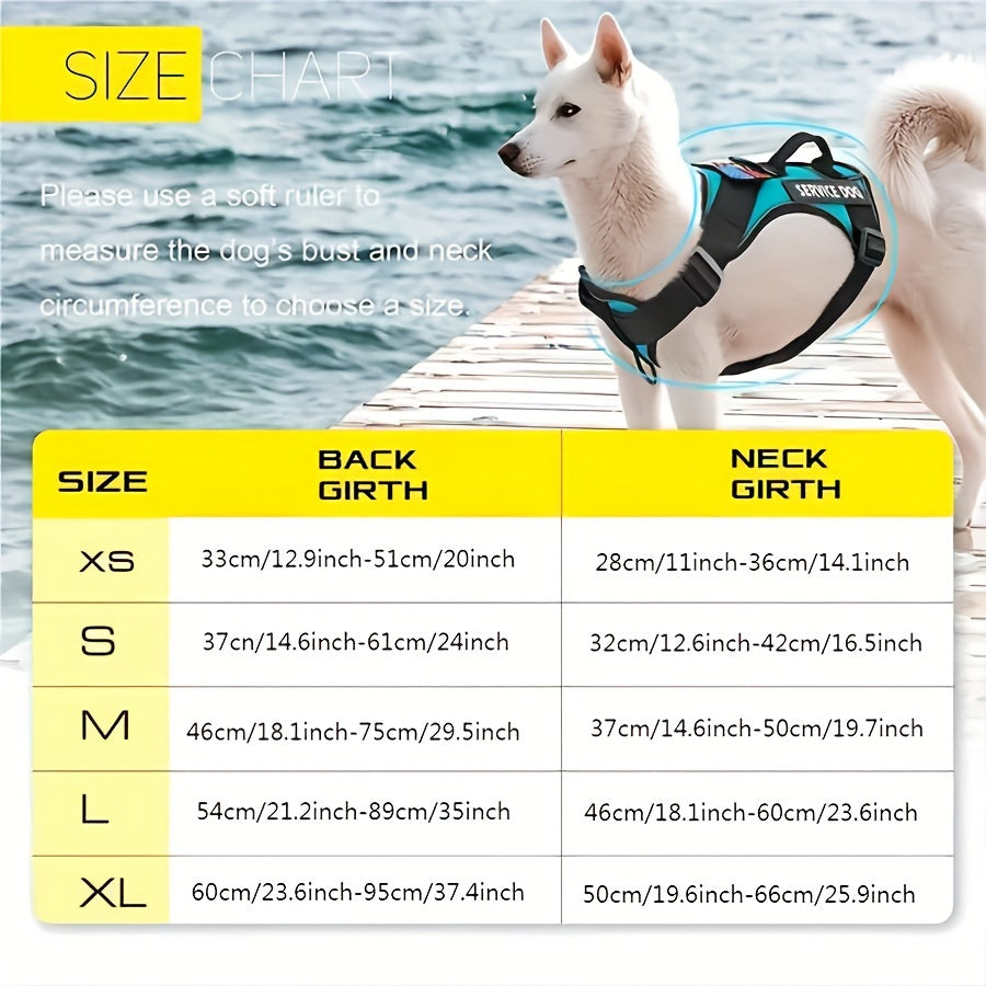 Reflective Dog Harness Vest with Handle Adjustable No-Pull Pet Vest for Walking Running & Training – Easy Control
