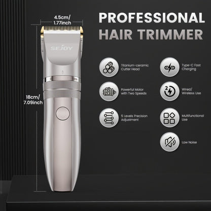 Beard Trimmer for Men Cordless Electric USB Rechargeable with Precision Dial 5-Level Adjustable – Mustache Facial Hair Trimmer Grooming