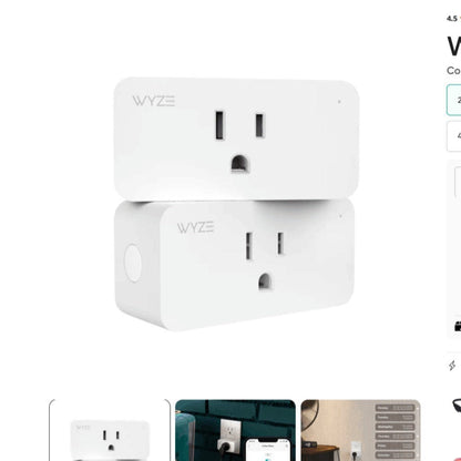 Wyze Smart Plug 2-Pack 2.4GHz WiFi, Works with Alexa, Google Assistant & IFTTT, No Hub Required, Remote Control via Wyze App