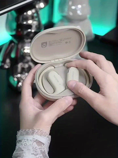 Philips TAT2739 Open Air Earbuds Wireless Bluetooth 5.3 Ear Hook Headphones with Wireless Charging Case