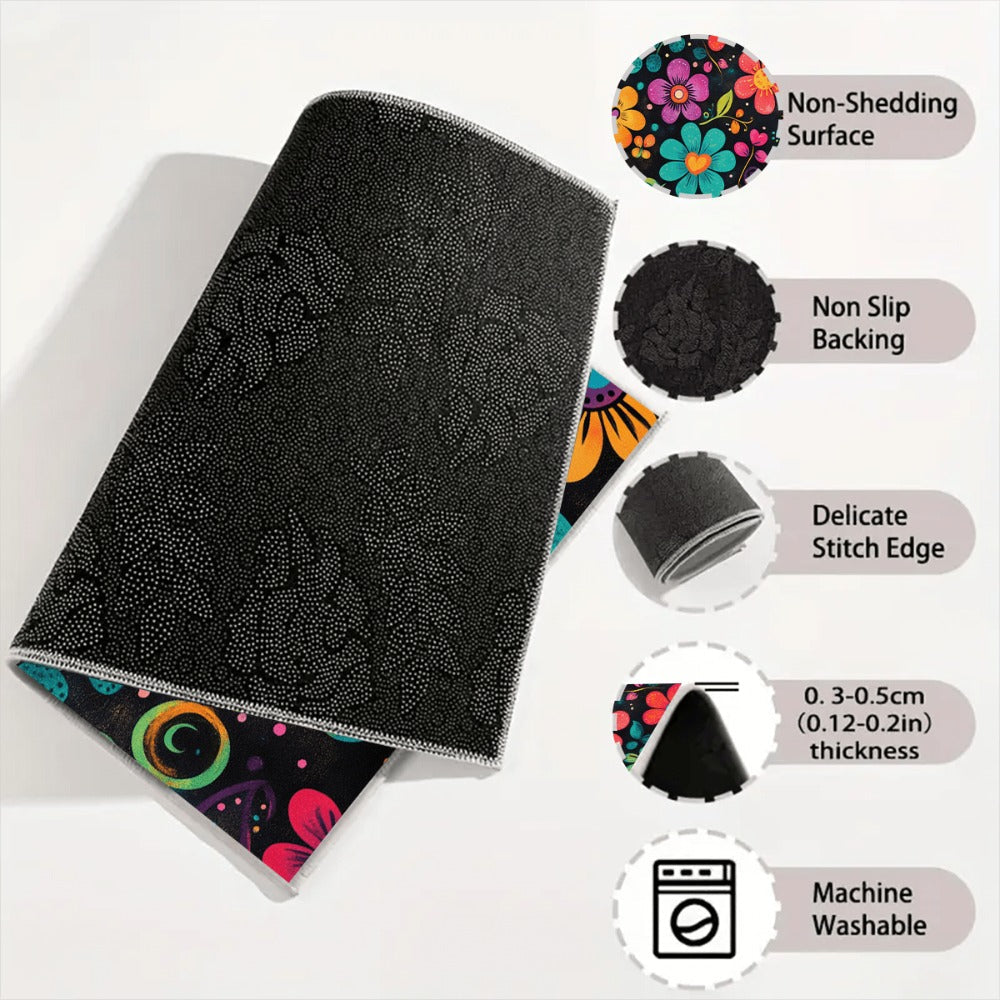 Car Trunk Mat Anti-Slip Rubber – Colorful Petal Pattern Cargo Liner, Non-Slip Boot Mat for Most Cars, Durable Trunk Organizer Pad & Interior