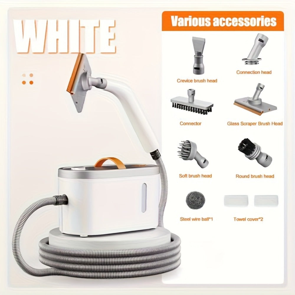 Steam Cleaner 1200W Canister Model with Handheld Wand, Flexible Hose and Interchangeable Detail Attachments