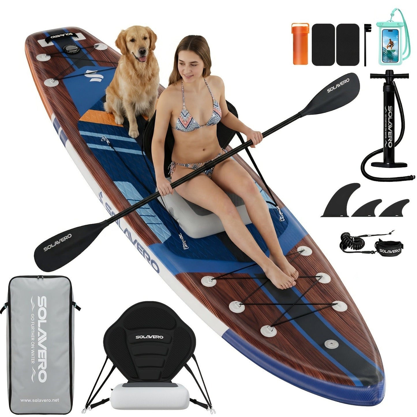 Stand Up Paddle Board Inflatable SUP 10'6" & 11'6" – Non-Slip EVA Deck, 180kg Capacity, All-in-One Accessories Kit with Pump