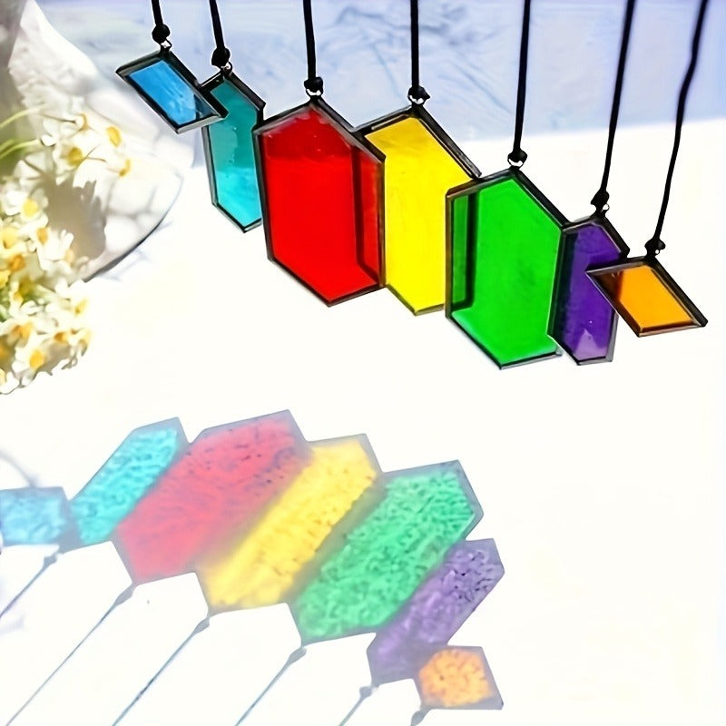 Glass Rainbow Suncatcher Hanging Ornament – Crystal Prism Window Sun Catcher for Garden, Patio & Home Decor