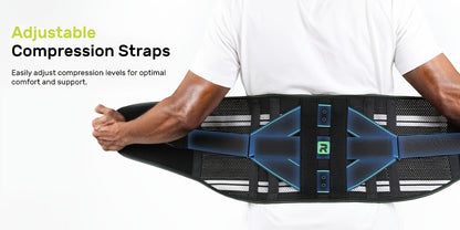 Lumbar Support Back Brace with Massage Pad for Men Women Breathable Lower Back Support Belt Adjustable Strap Pain Relief Posture Corrector