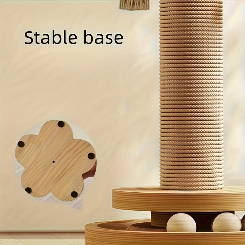 Cat Scratching Post Sisal Vertical Scratcher – Solid Wood Base, Wear-Resistant Rope, Multiple Styles: Standard, Mushroom & Dolphin Shapes