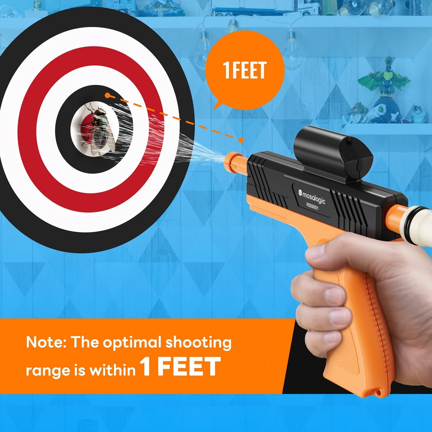 Bug Salt Gun Fly Pistol Salt Shooter Pest Control Toy No Chemicals No Batteries Indoor Outdoor Home Garden Camping Gift