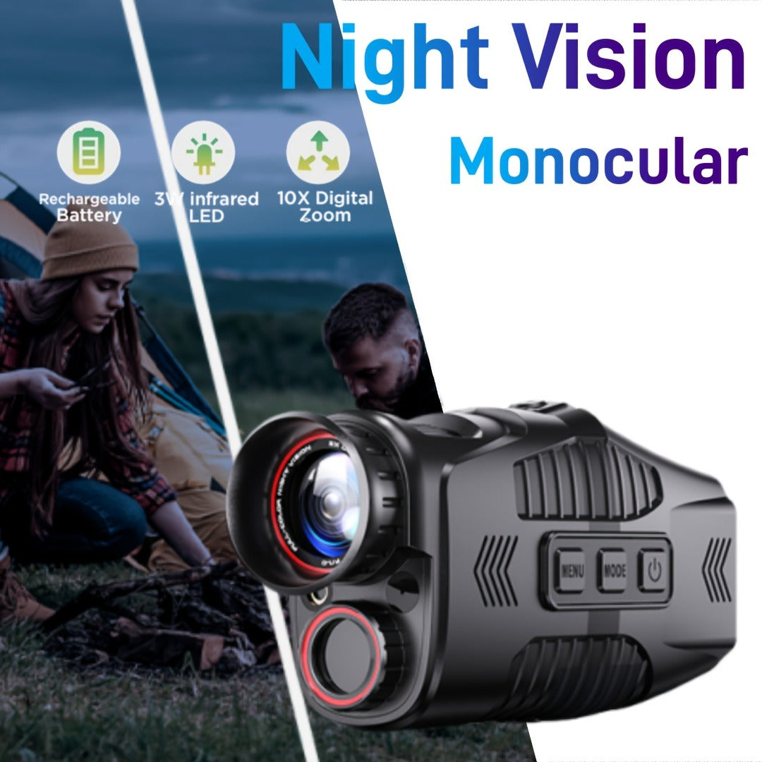Night Vision Monocular with 850nm IR Illuminator, 5X Digital Zoom 2.5K FHD Camera 1.54" Display, Infrared Night Vision Scope for Hunting