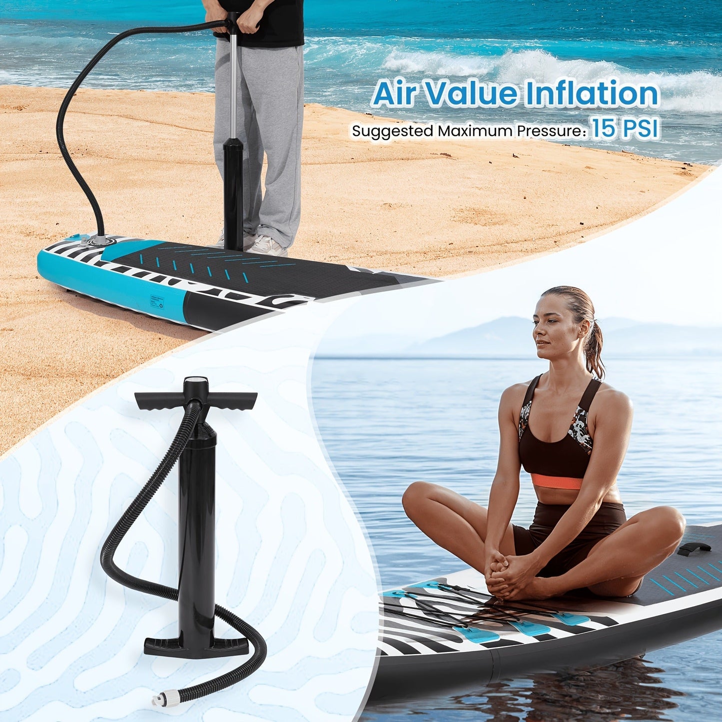 14ft Inflatable Racing Paddle Board SUP with Pump Adjustable Paddle & Backpack – 3D Non-Slip EVA Deck Ultra-Lightweight 23lbs Touring Stand
