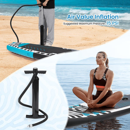 14ft Inflatable Racing Paddle Board SUP with Pump Adjustable Paddle & Backpack – 3D Non-Slip EVA Deck Ultra-Lightweight 23lbs Touring Stand