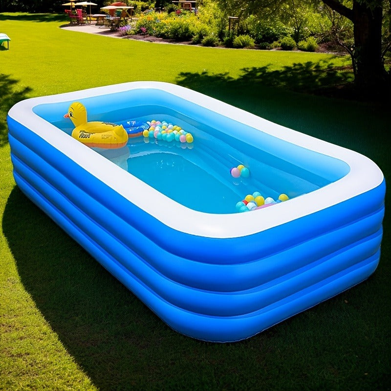 Inflatable Swimming Pool for Family Adults Kids, Large Above Ground Outdoor Backyard Pool for Garden, Patio and Yard Use