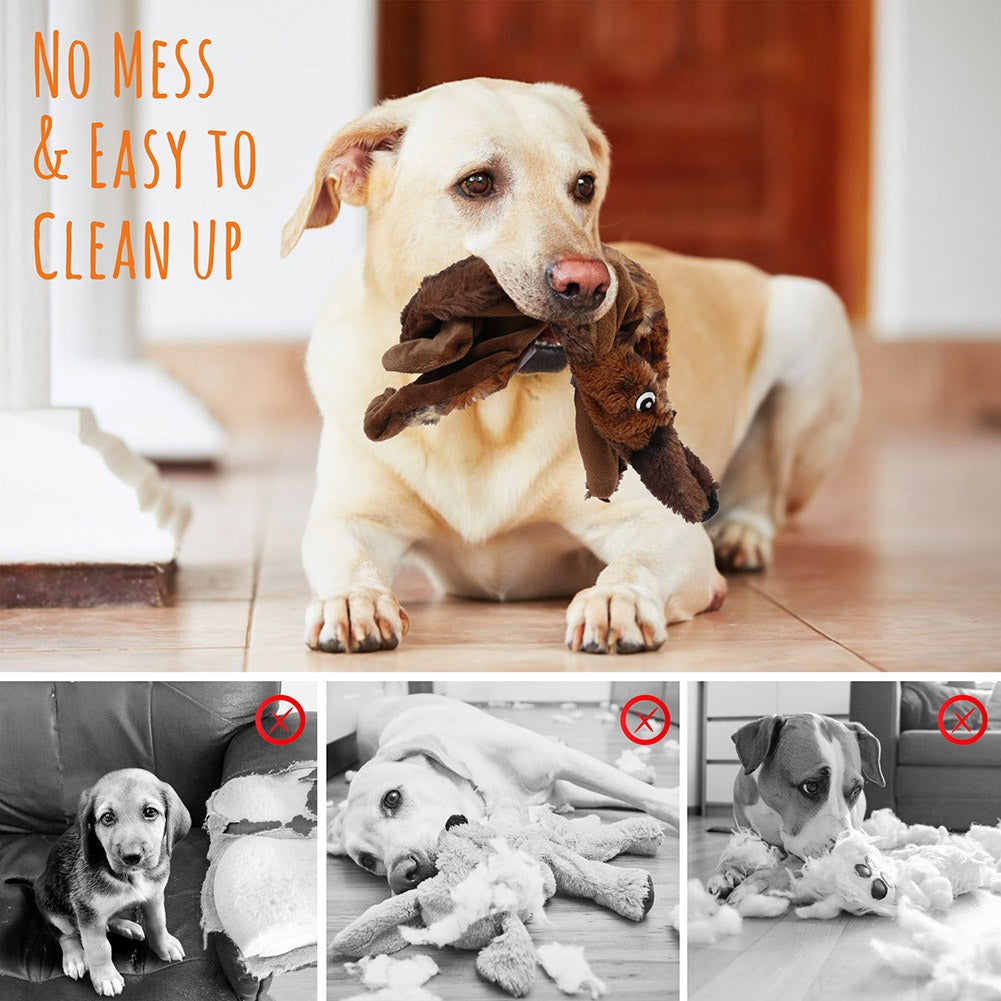 Squeaky Dog Toys 5-Pack No Stuffing Plush Chew Toy Bundle – Durable Animal Toys for Small Medium Large Dogs