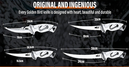 Fillet Knife Set 4-Piece – 5Cr15MoV Stainless Steel Fishing Fillet Knives (5", 6", 7", 9"), Non-Slip Rubber Handle, Serrated Bait Knife