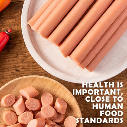 Grain-Free Dog Sausage Treats – Chicken Flavor Ham Sticks, Soft & Easy-Digest Dental Chew Snacks for Puppies & Adult Dogs, No Additives
