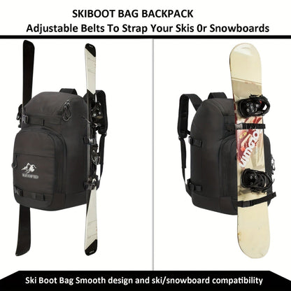 Ski Boot Bag Snowboard Backpack 40-50L Large Capacity Snow Gear Bag for Skiing Helmet Goggles Gloves Snowboard Accessories Winter Sports