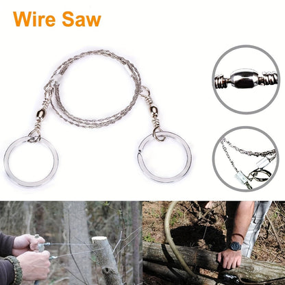 Wilderness Survival Kit, 12/20/60 Piece Outdoor Emergency Gear Set with Paracord Bracelet, Survival Whistle, Flashlight, Wire Saw & More