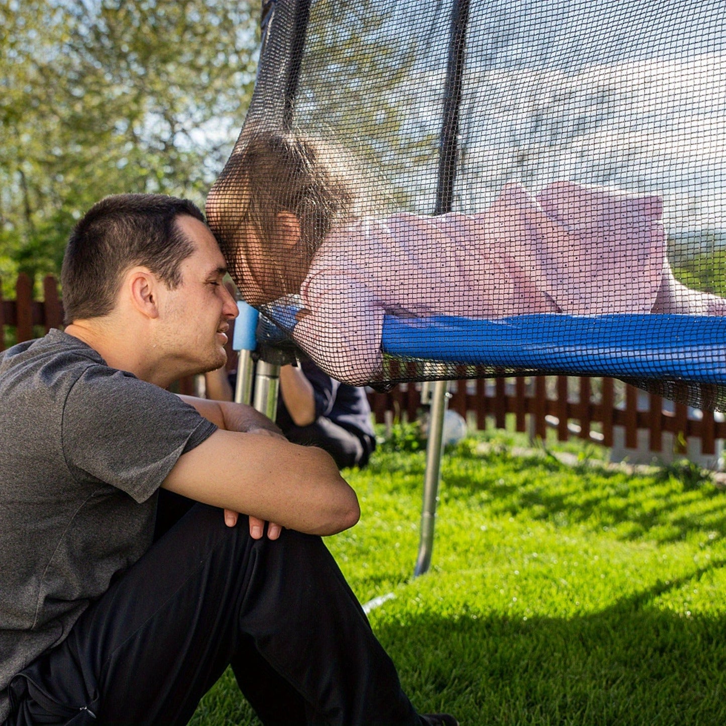 Trampoline Safety Net Replacement 12FT 14FT – PE Enclosure Net with Zipper Door & Safety Buckles for 8 Straight Poles