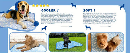 Dog Cooling Mat Self-Cooling Pad for Dogs & Cats – Pressure Activated Arc-Chill Fiber, Non-Toxic Washable Foldable Pet Cool Mat for Summer