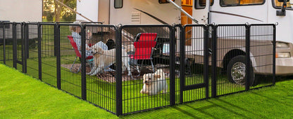 Dog Playpen Heavy Duty Foldable – 8 & 16 Panel Pet Exercise Pen for Large Medium Small Dogs, Portable Indoor Outdoor Puppy Pen for Yard
