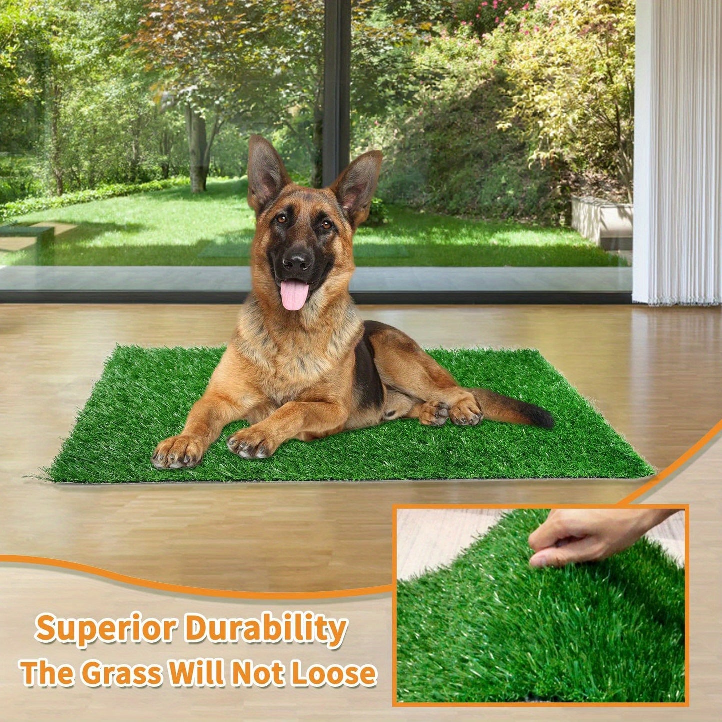 Dog Potty Training Grass Mat – 2 Pack Washable Artificial Turf Pad with Odor Control & Drainage, Reusable Indoor Outdoor Pet Pee Mat