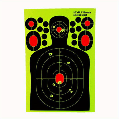 Splatter Shooting Targets Human Silhouette 20 Pack – Reactive Glow Fluorescent Paper Range Targets for Pistol