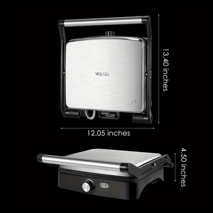 Panini Press Grill Indoor Sandwich Maker 4 Slice, Non-Stick 1200W Electric Grill with Temperature Control