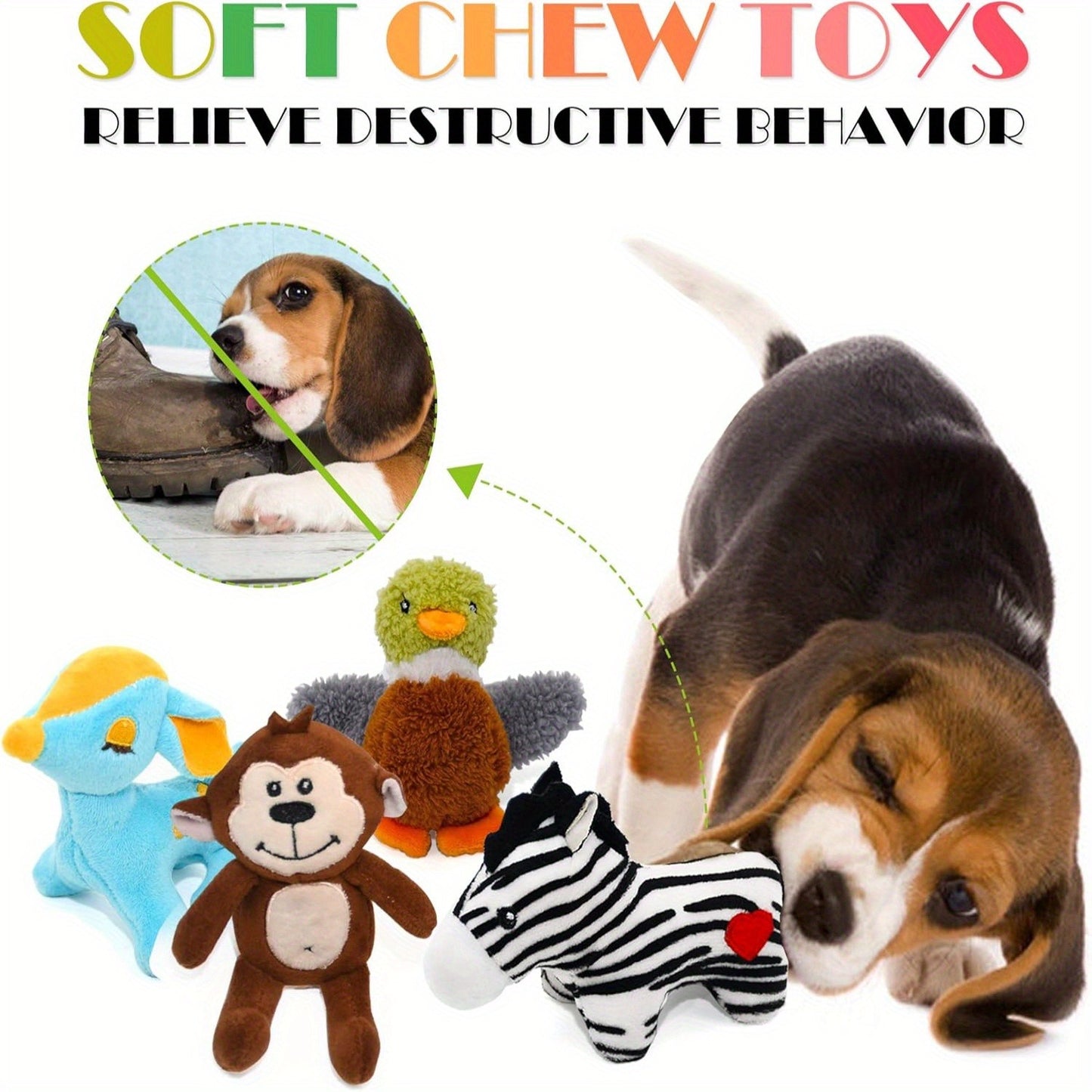 Dog Squeaky Toys 12 Pack Stuffed Animal Plush Puppy Toys with Gift Box – Soft Chew Toys for Small to Medium Dogs