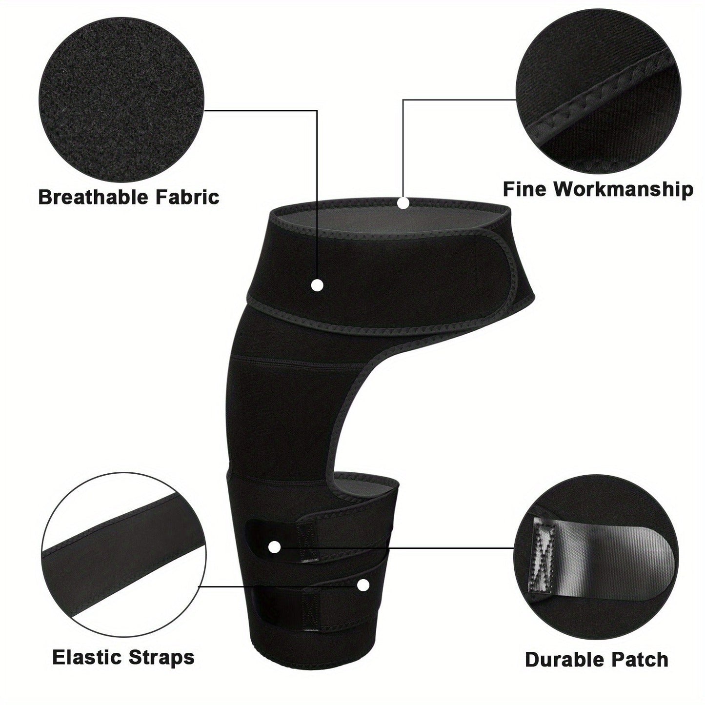 Groin Support Wrap & Thigh Compression Brace for Men & Women – Adjustable Hip Joint Stabilizer for Sciatica