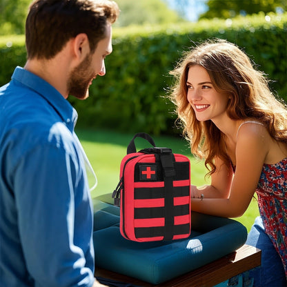379-Piece First Aid Kit with Multi-Section Organizer Backpack, Internal Holders and Three Case Colors