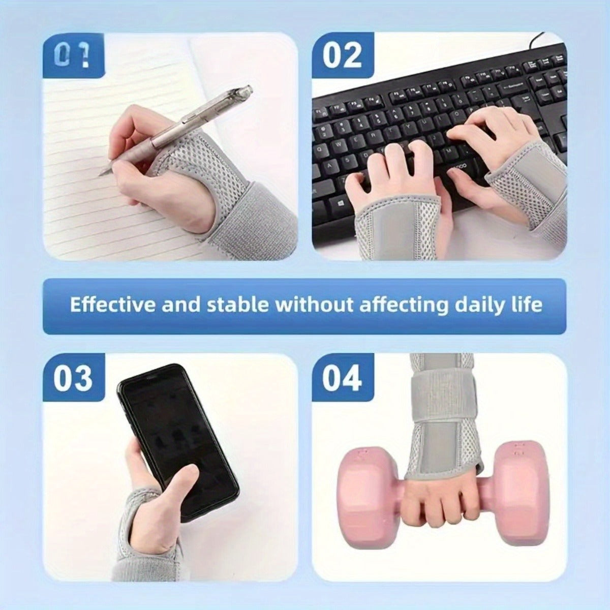 Carpal Tunnel Wrist Brace 2-Pack – Left & Right Hand Adjustable Compression Night Support Splint | One Size Fits All Wrist Stabilizer