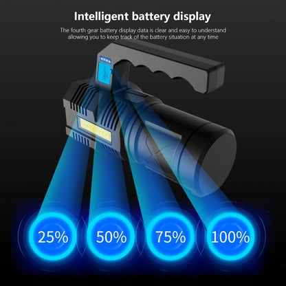 Flashlight 6-Pack Rechargeable Hand Torch Set with Main Beam, COB Side Light and Power Display