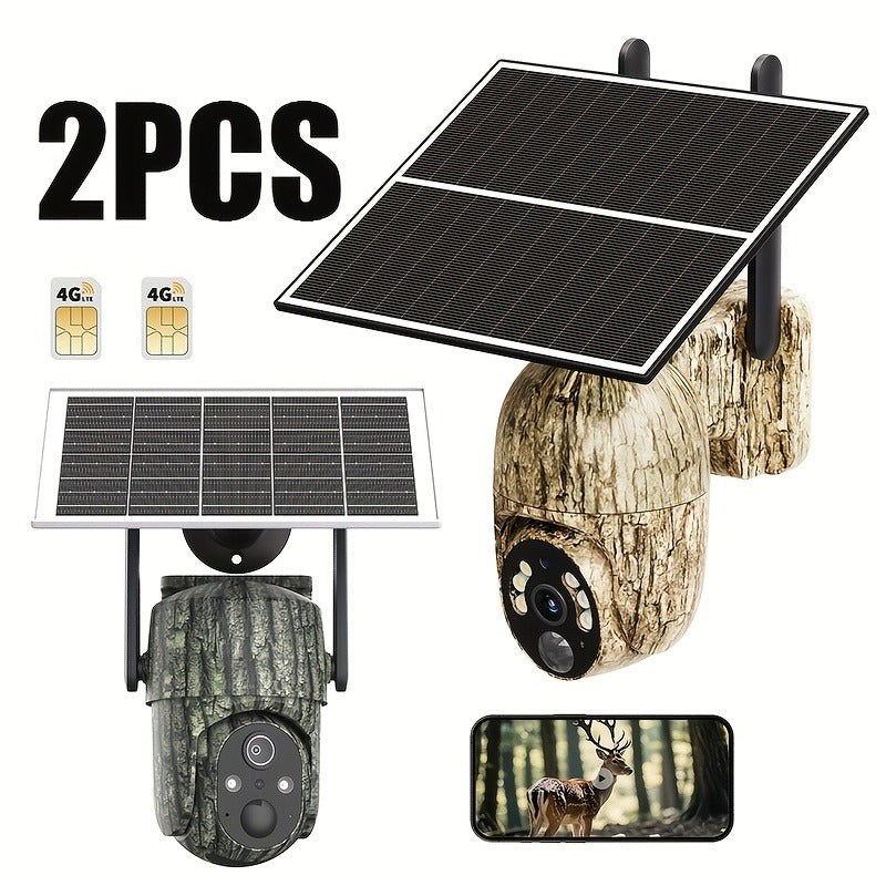 4G Cellular Game Camera Solar Powered – 2K Live View, 0.02s Motion Trigger, Night Vision, No WiFi Needed for Hunting & Wildlife