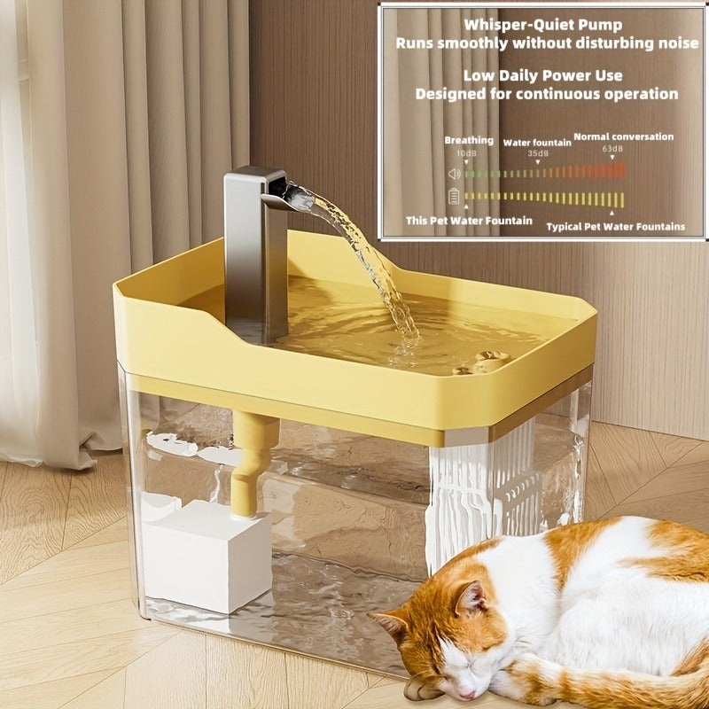 Pet Water Fountain Automatic 4-Stage Filtration – Ultra-Quiet USB Powered Circulating Fresh Water Dispenser with Visible Water Level Window