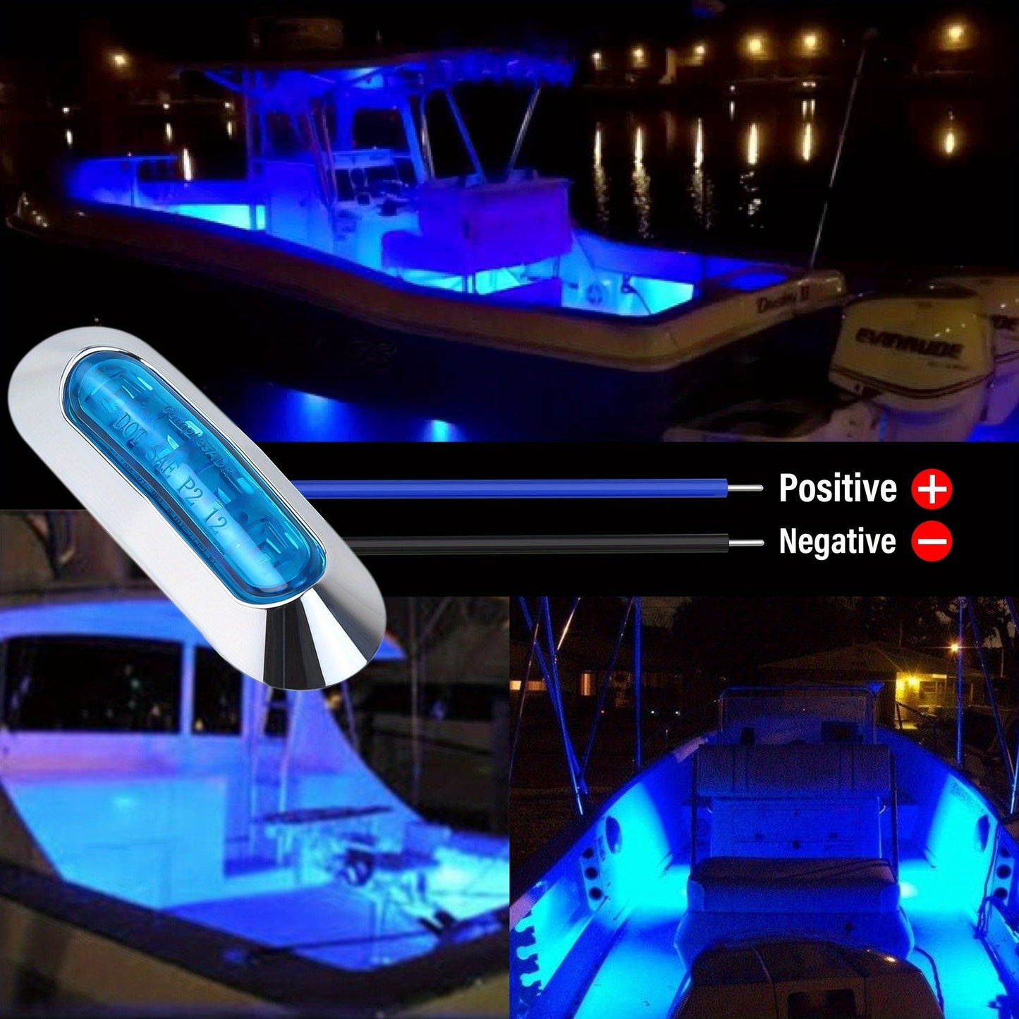 Marine LED Navigation Lights Set of 20 – Stern Circular Deck & Onboard Boat Lights for Yachts & Boats | Low Frequency, No Battery Required