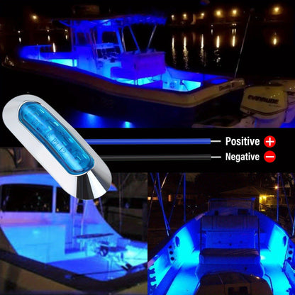 Marine LED Navigation Lights Set of 20 – Stern Circular Deck & Onboard Boat Lights for Yachts & Boats | Low Frequency, No Battery Required