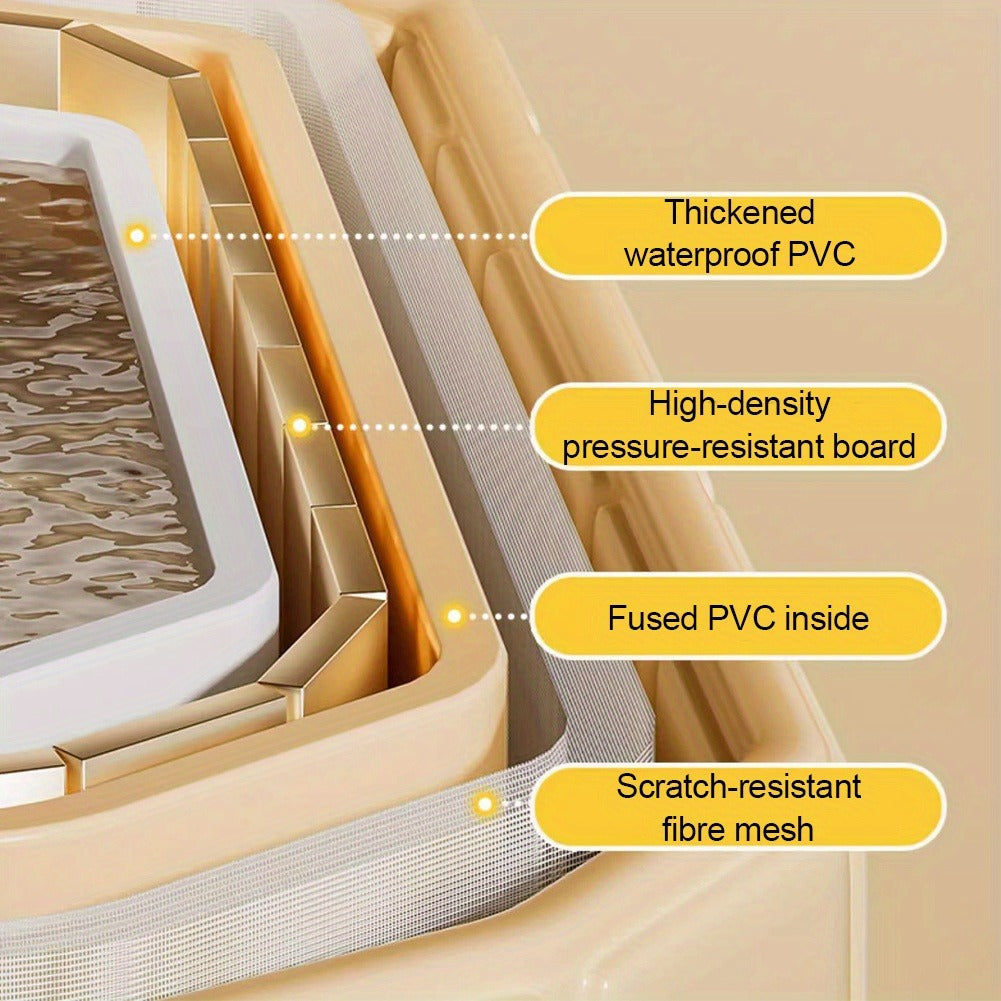 Foldable Portable Hot Tub & Ice Bath Soaking Tub, Large Freestanding Bathtub, Dual Drainage, Home & Outdoor Cold Plunge Tub