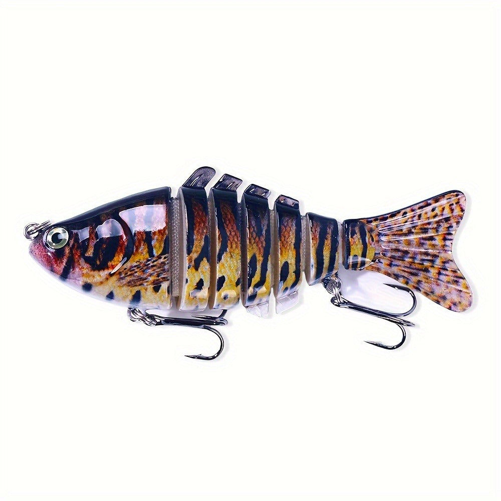Fishing Lure Set 15-Piece Multi-Jointed Swimbaits with Segmented Bodies, Two Treble Hooks and Fifteen Fish Patterns