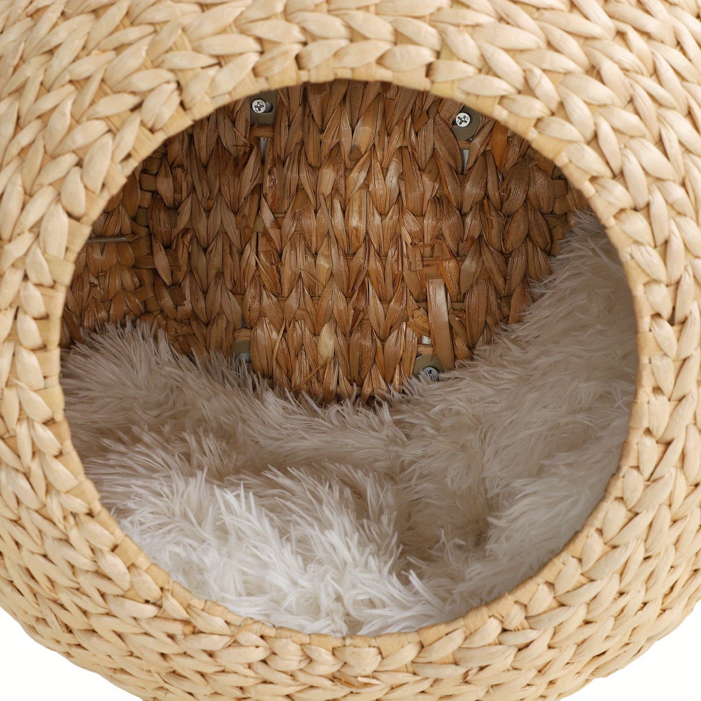 Cat Wall Furniture Wall Mounted Cat Condo – Natural Wood Cat Wall Shelf with Washable Cushion, Space-Saving Indoor Cat Perch for Cats