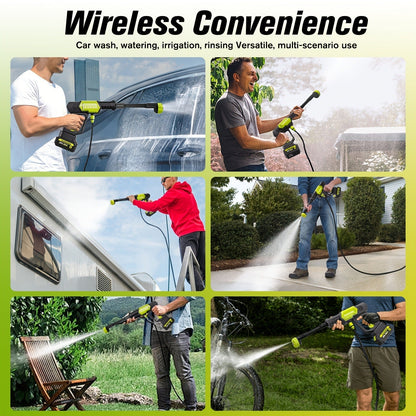 Cordless Pressure Washer Battery Powered Portable Car Wash Gun High Pressure Cleaner for Cars Yards for Garden, Patio and Yard Use