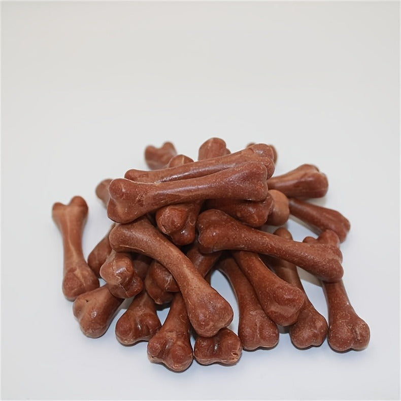 Dog Teeth Grinding Chew Sticks 50pcs – Dental Cleaning Toy & Training Reward for Small Dogs, Corn Starch & Chicken Liver Flavor