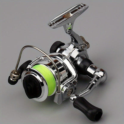 Mini 100 Spinning Fishing Reel – 4.3:1 High-Speed Gear Ratio, Aluminum Alloy Body, Interchangeable Rocker Arm, Ambidextrous