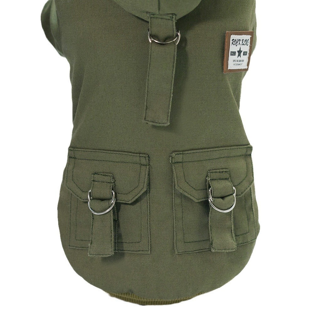 Dog Vest Coat Two-Leg Autumn Winter Lined Warm Pet Clothes for Small Medium Dogs, Sleeveless Back Coverage Dog Jacket for Cold Weather