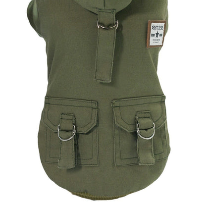 Dog Vest Coat Two-Leg Autumn Winter Lined Warm Pet Clothes for Small Medium Dogs, Sleeveless Back Coverage Dog Jacket for Cold Weather