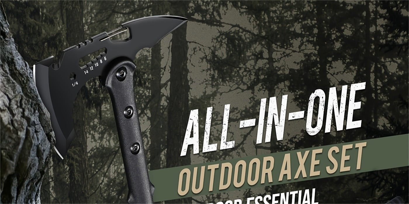 Tactical Tomahawk Axe 2-Pack – Camping Hatchet with Spike, Hammer, Bottle Opener, Hex Wrench & Sheath | Survival Axe for Hiking Trekking