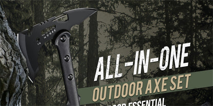 Tactical Tomahawk Axe 2-Pack – Camping Hatchet with Spike, Hammer, Bottle Opener, Hex Wrench & Sheath | Survival Axe for Hiking Trekking