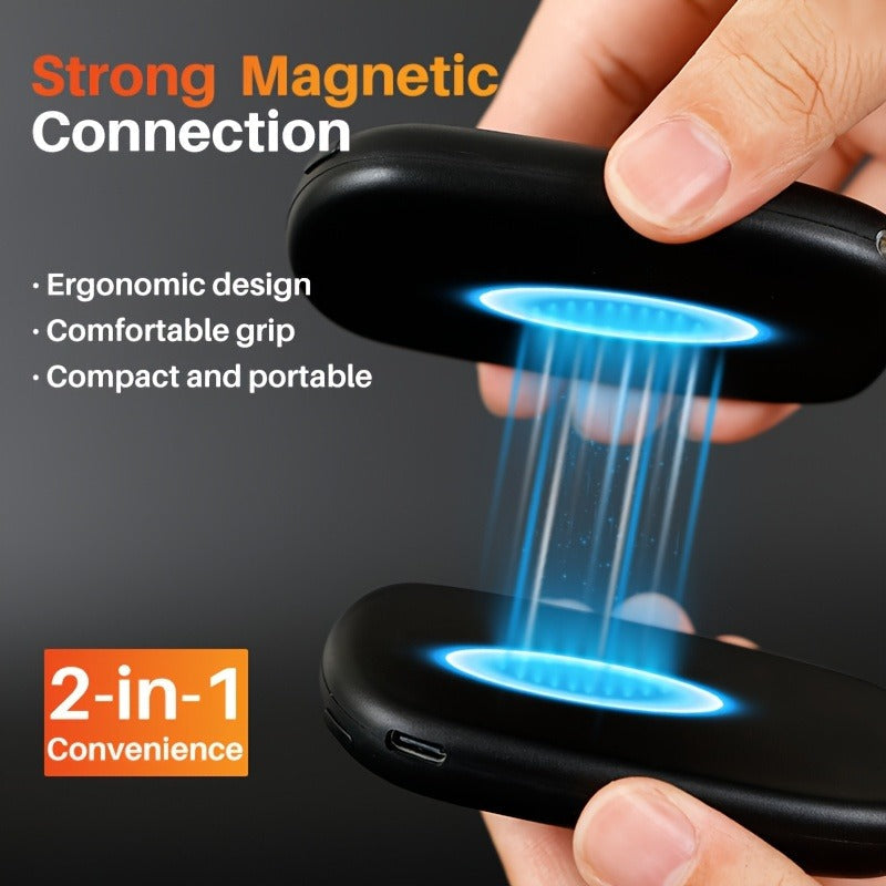 Rechargeable Hand Warmers with COB Light 2 Pack, Magnetic USB Electric Pocket Hand Warmer 12 Hours Heat, Portable Reusable Handwarmer